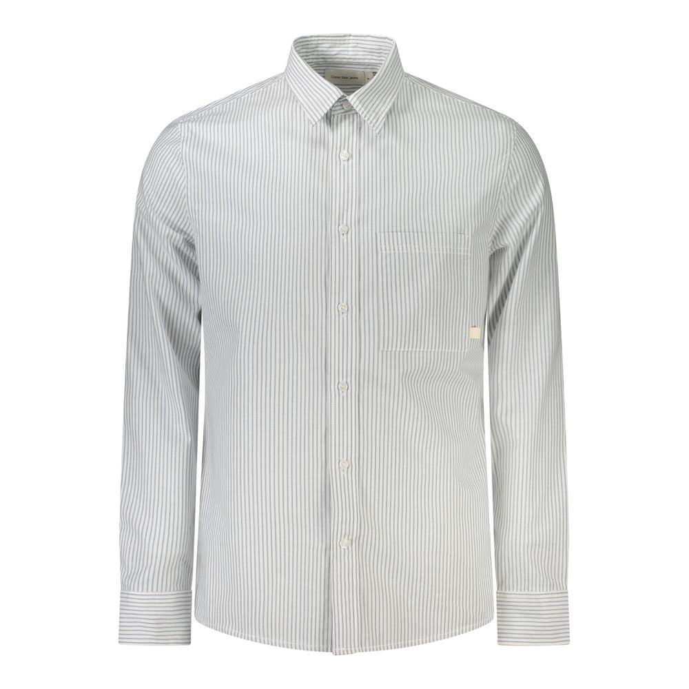 White Cotton Men Shirt