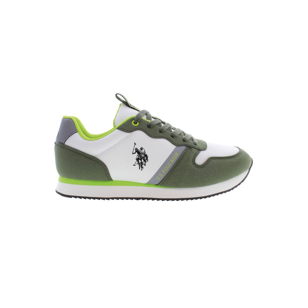 Green Polyester Men Sneaker