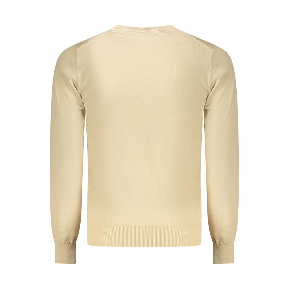 Beige Cotton Men Sweater