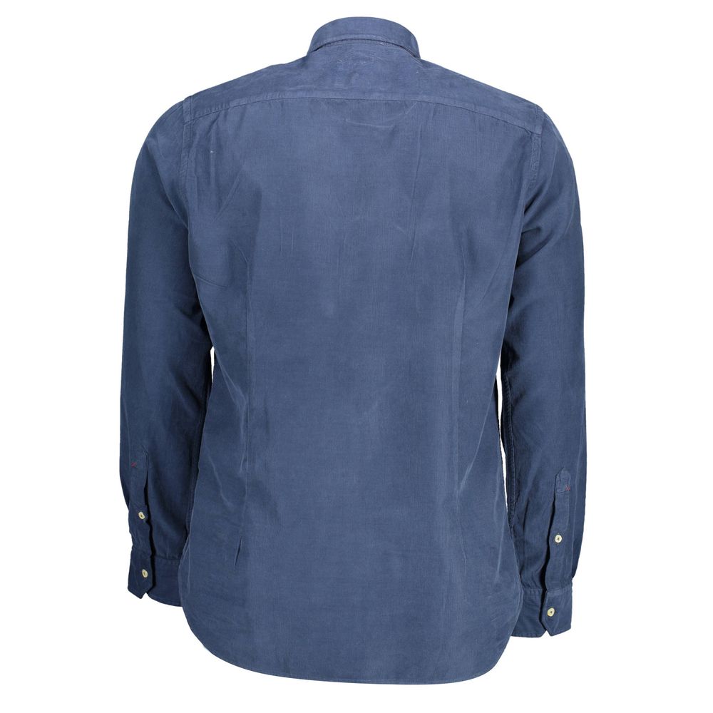 Blue Cotton Men Shirt