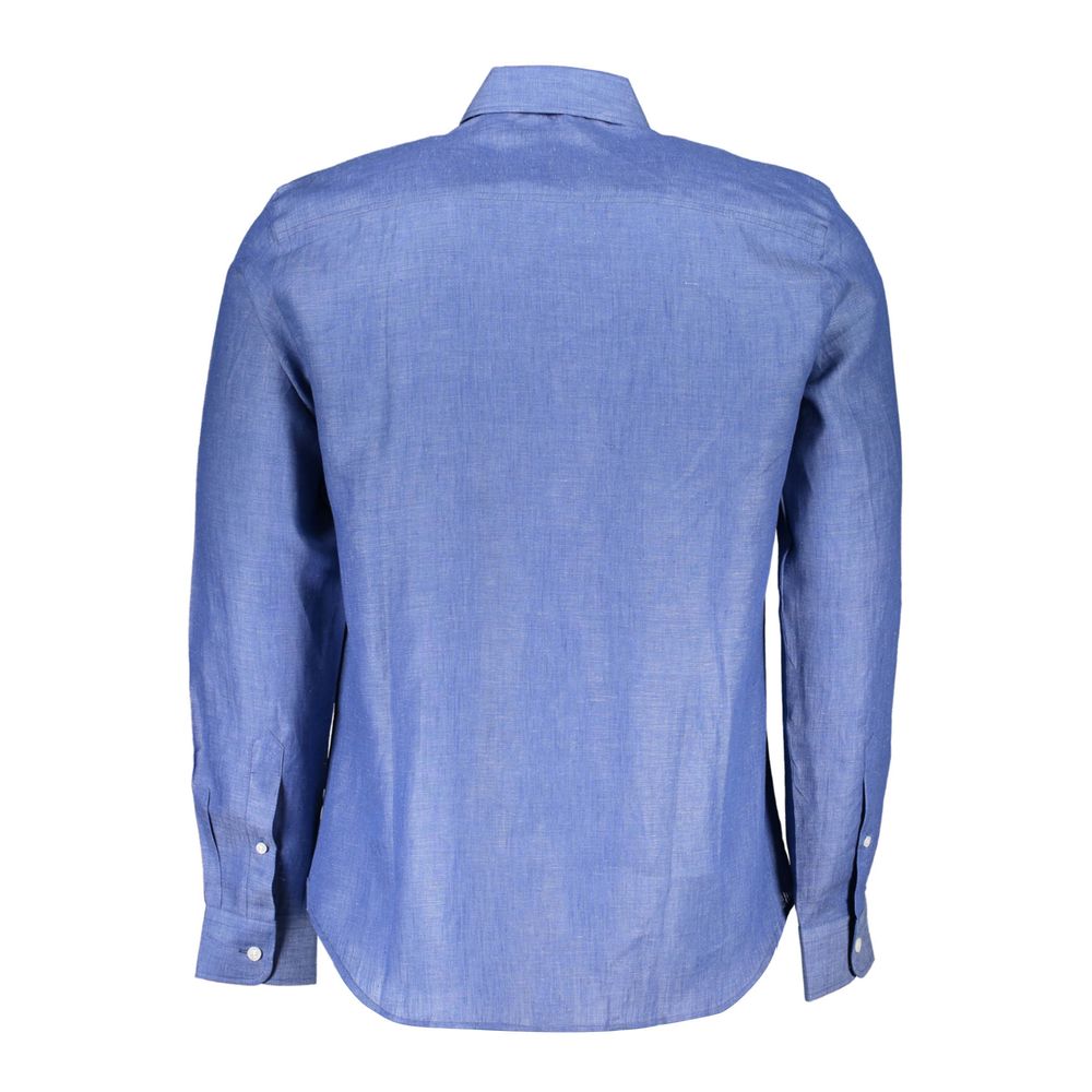 Blue Linen Men Shirt