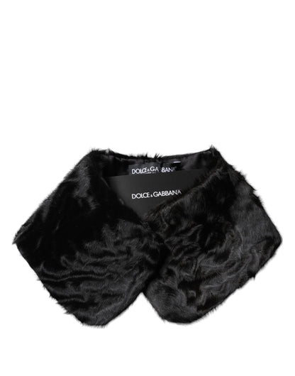 Black Lamb Fur Collar Women Neck Wrap Scarf