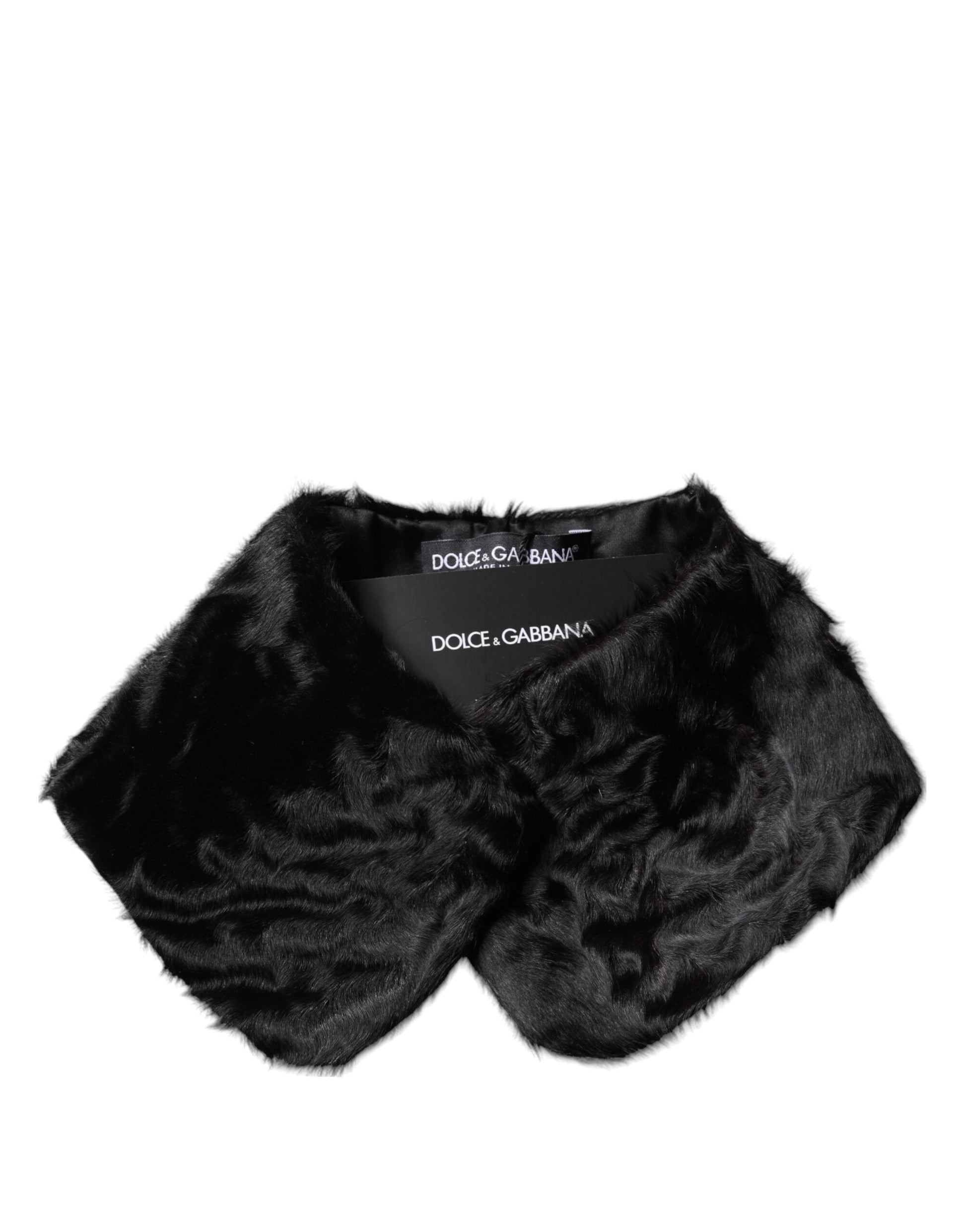 Black Lamb Fur Collar Women Neck Wrap Scarf