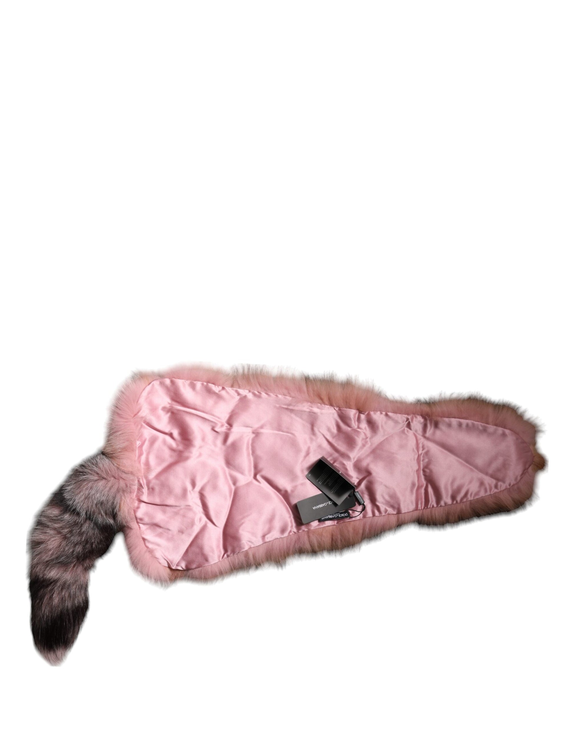 Pink Frost Fox Fur Neck Warmer Winter Scarf