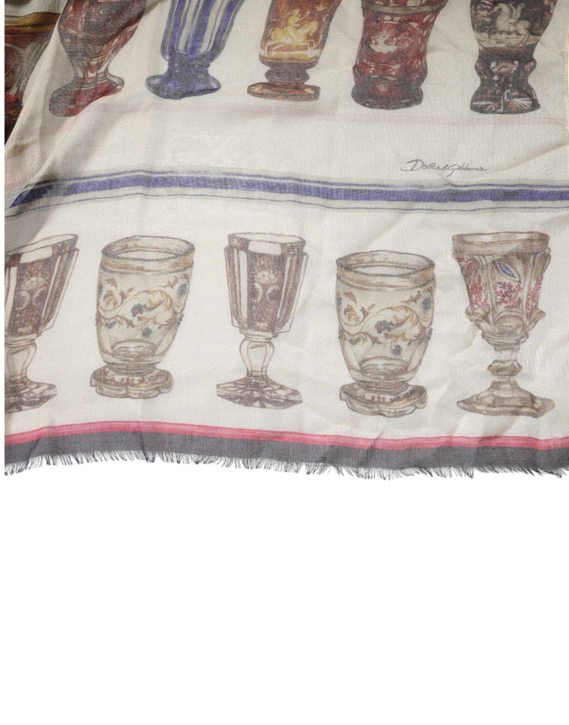 Multicolor Glass Cashmere Foulard Scarf