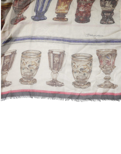 Multicolor Glass Cashmere Foulard Scarf