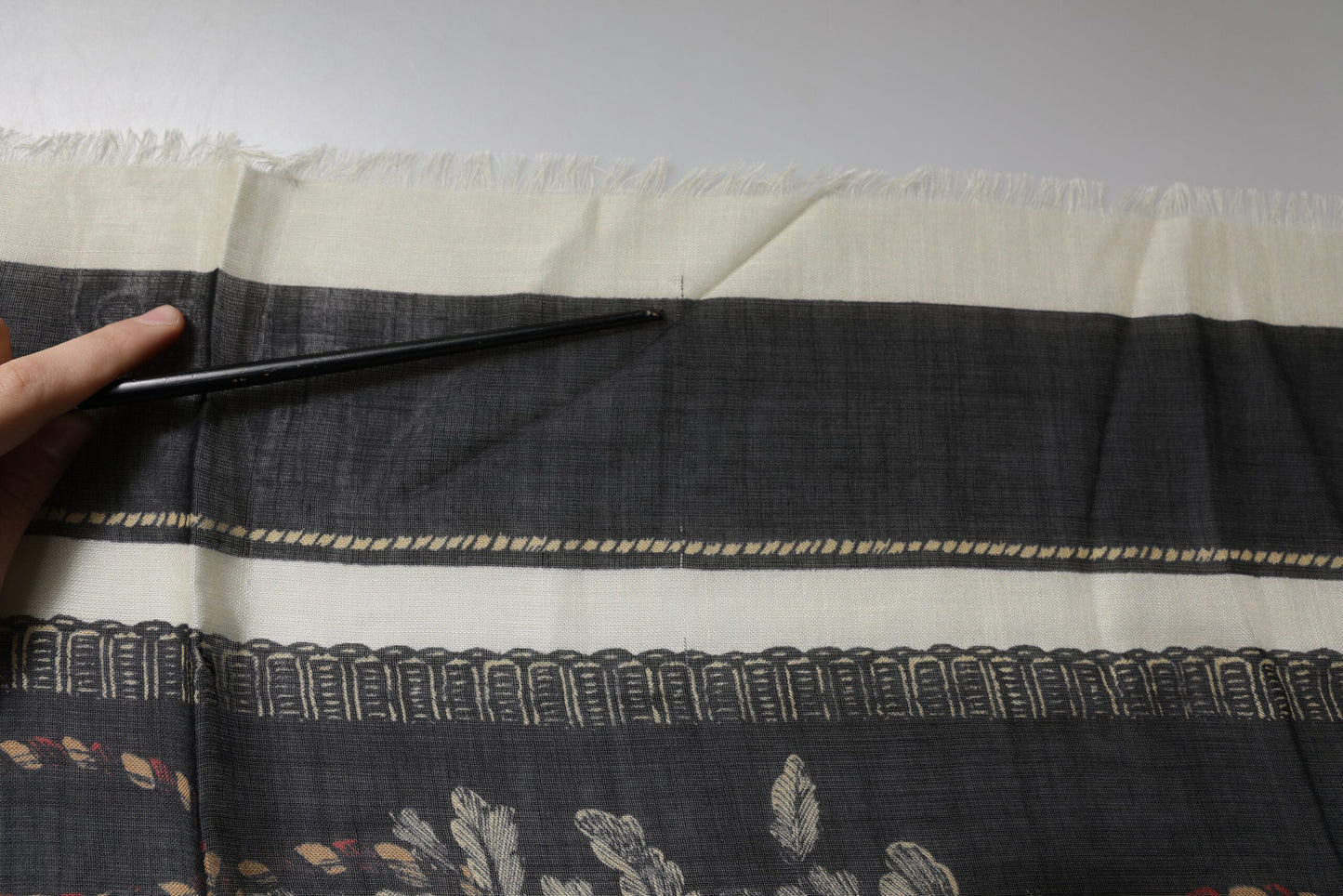 Multicolor Printed Cashmere Foulard Scarf