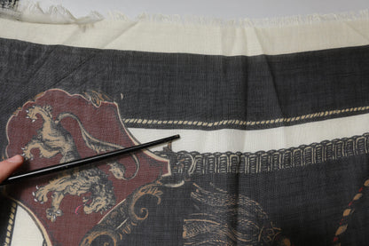 Multicolor Printed Cashmere Foulard Scarf