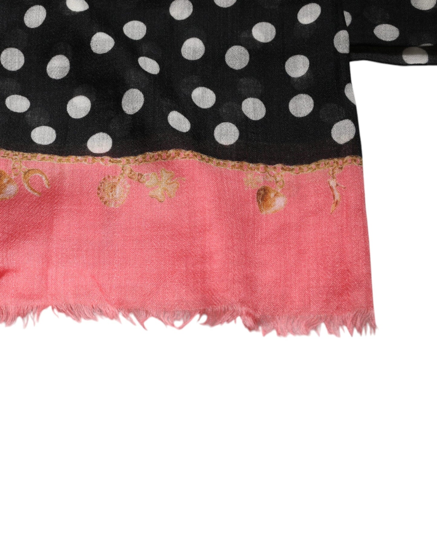 Black White Polka Dots Fringes Wrap Scarf