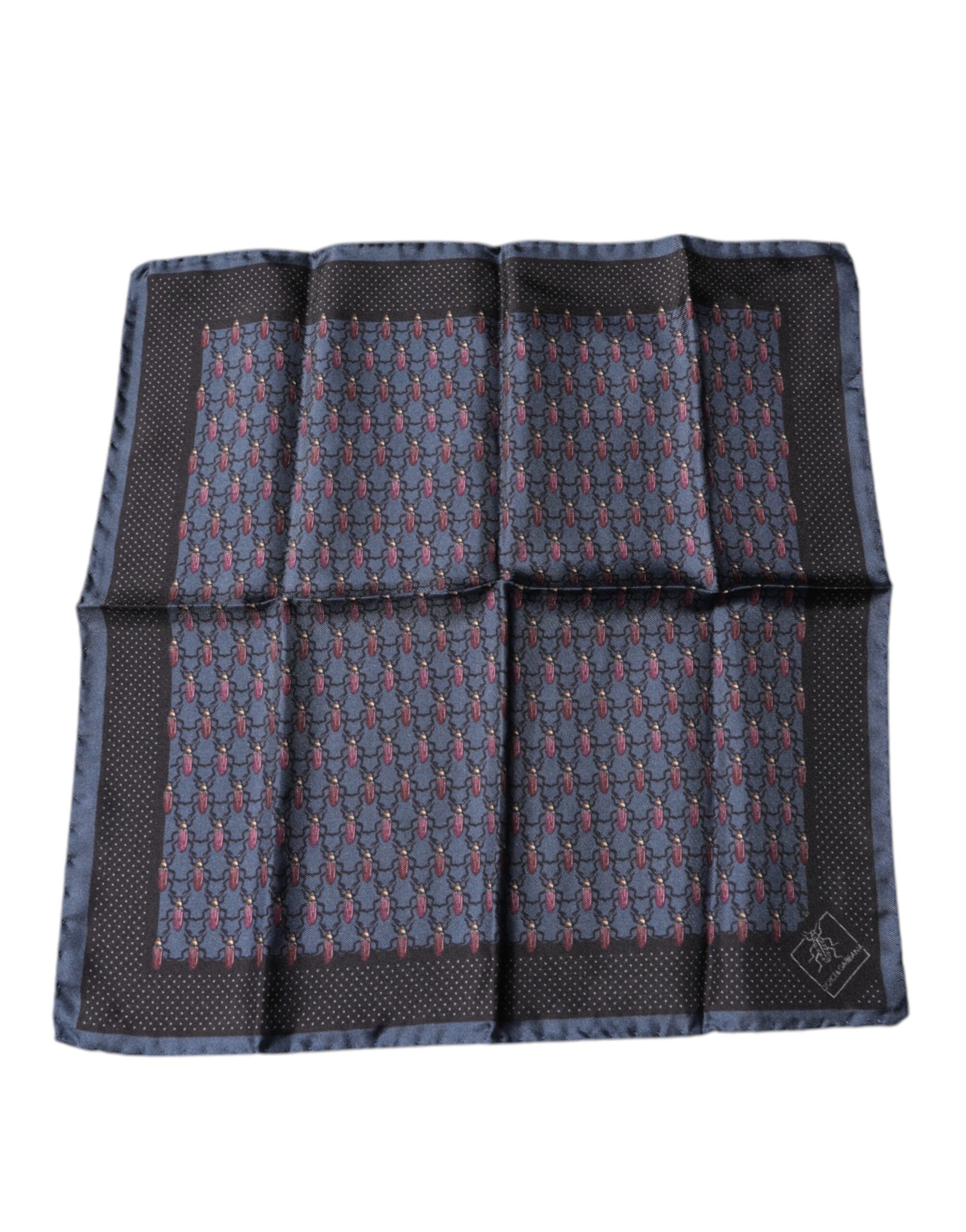 Dark Blue Beetle Square Handkerchief Scarf