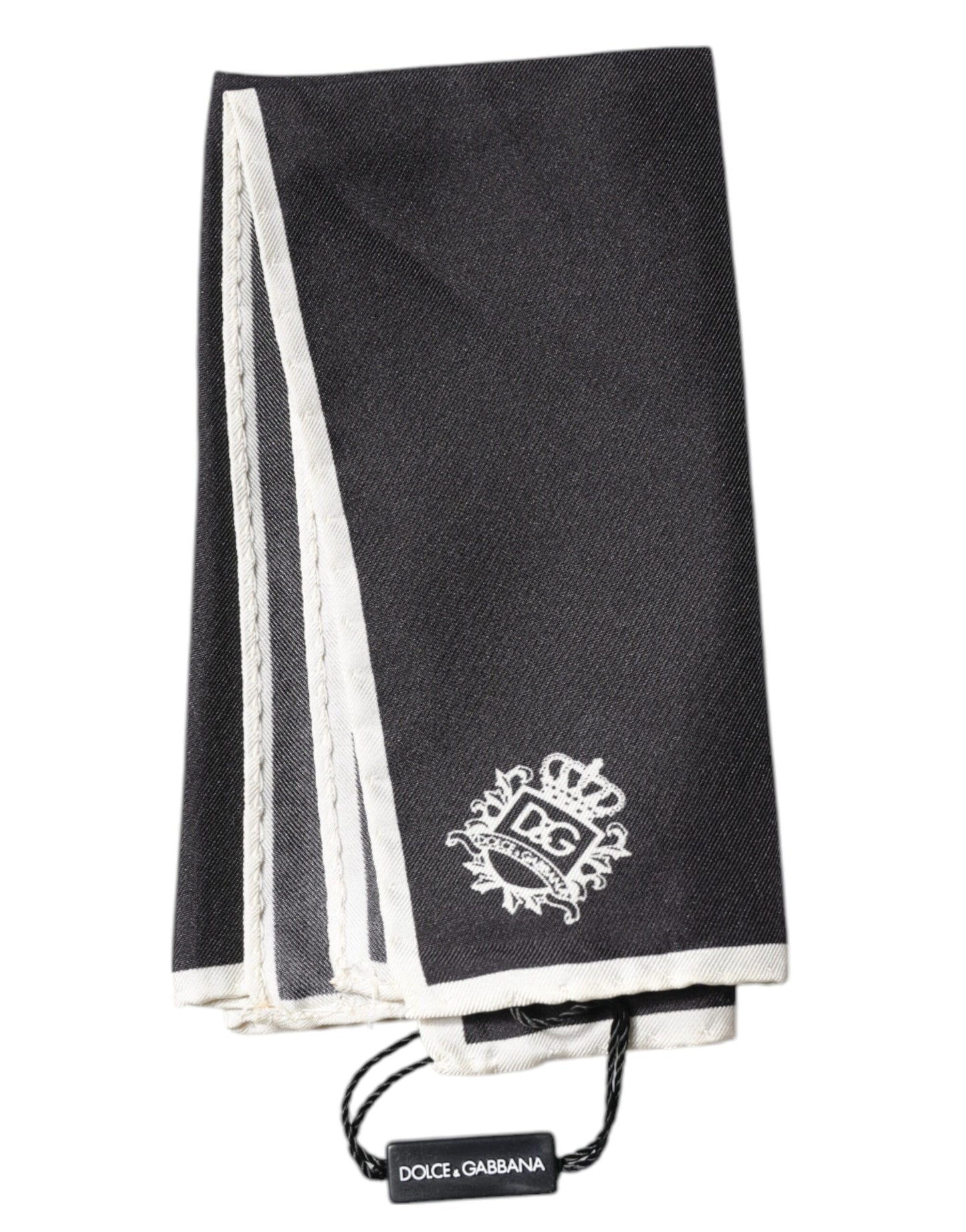 Black Crown Logo Square Handkerchief Scarf