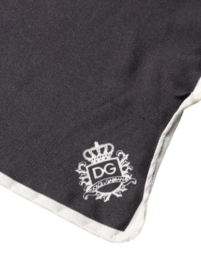 Black Crown Logo Square Handkerchief Scarf
