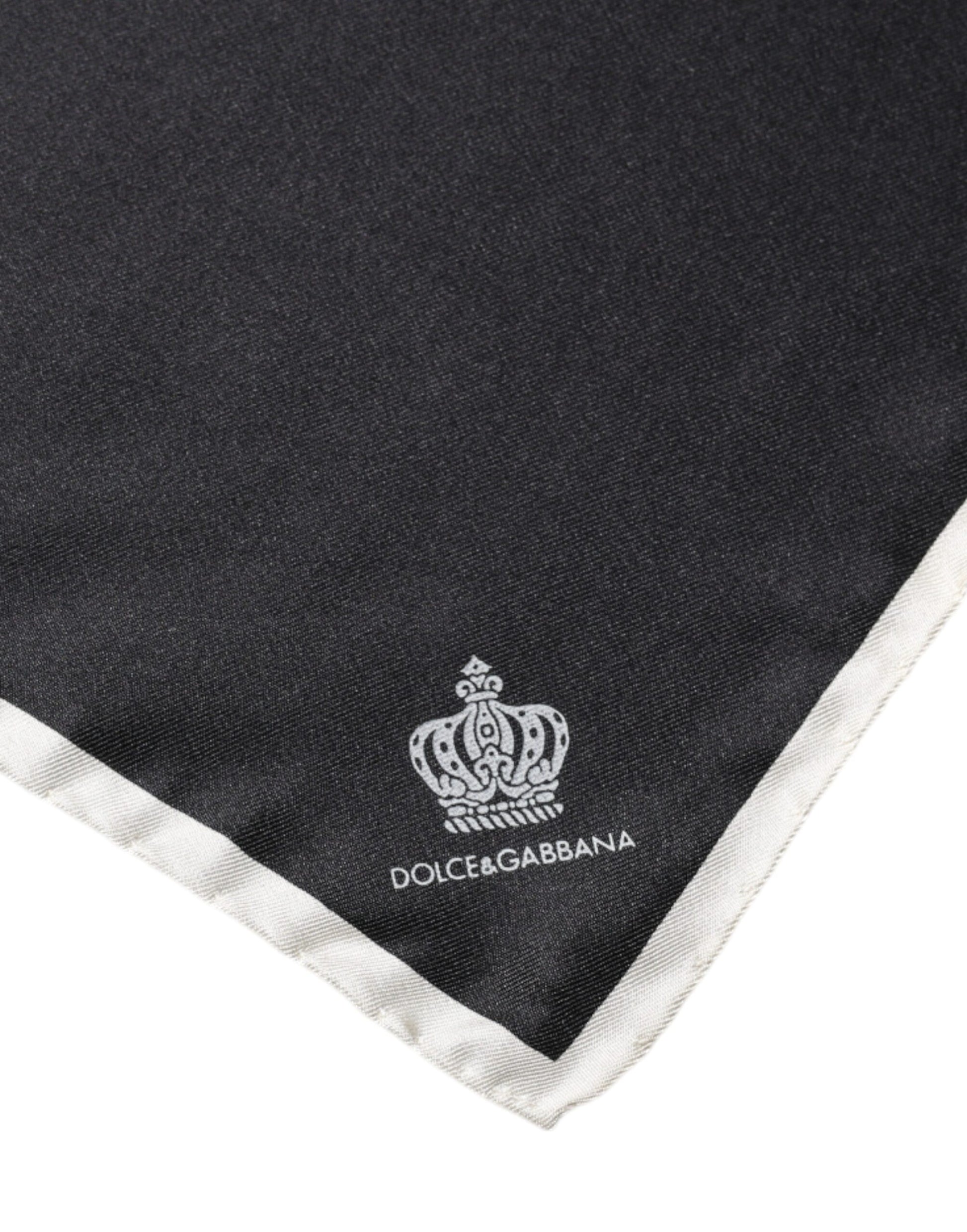 Black Crown Logo Square Handkerchief Scarf