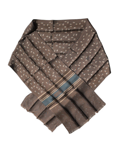 Brown Fantasy Silk Neck Wrap Shawl Scarf