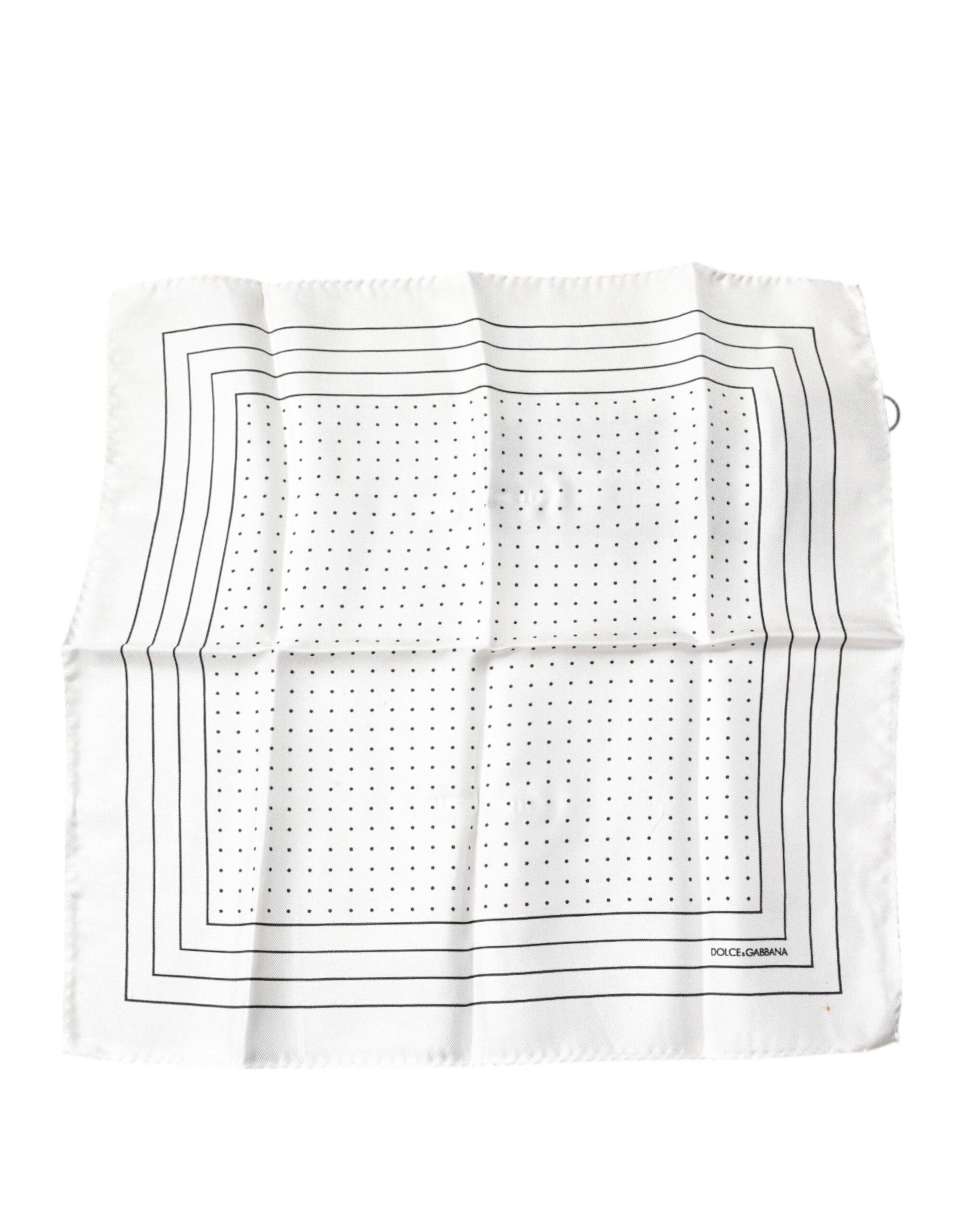 White Polka Dots Square Handkerchief Scarf