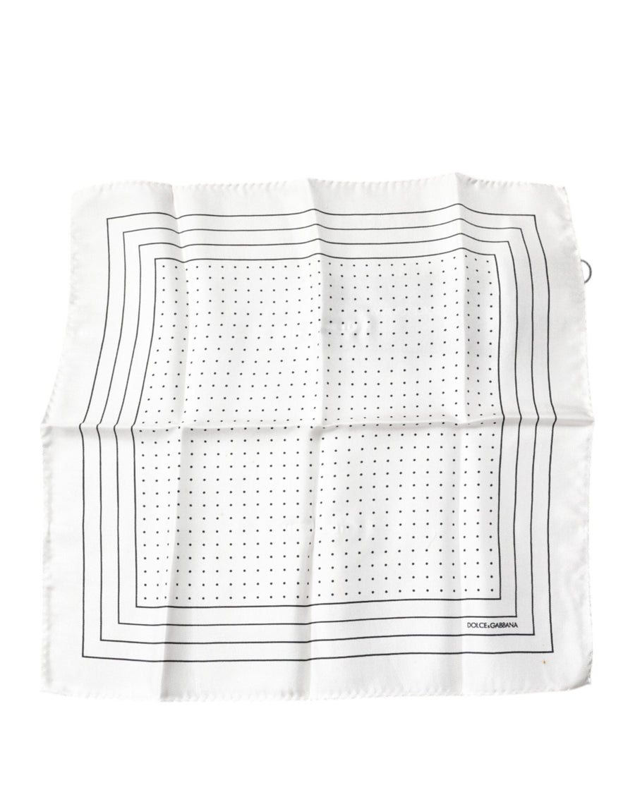 White Polka Dots Square Handkerchief Scarf