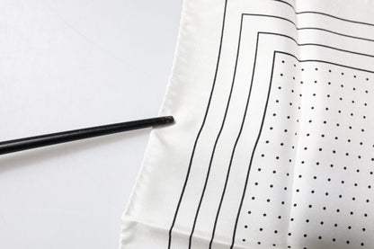 White Polka Dots Square Handkerchief Scarf