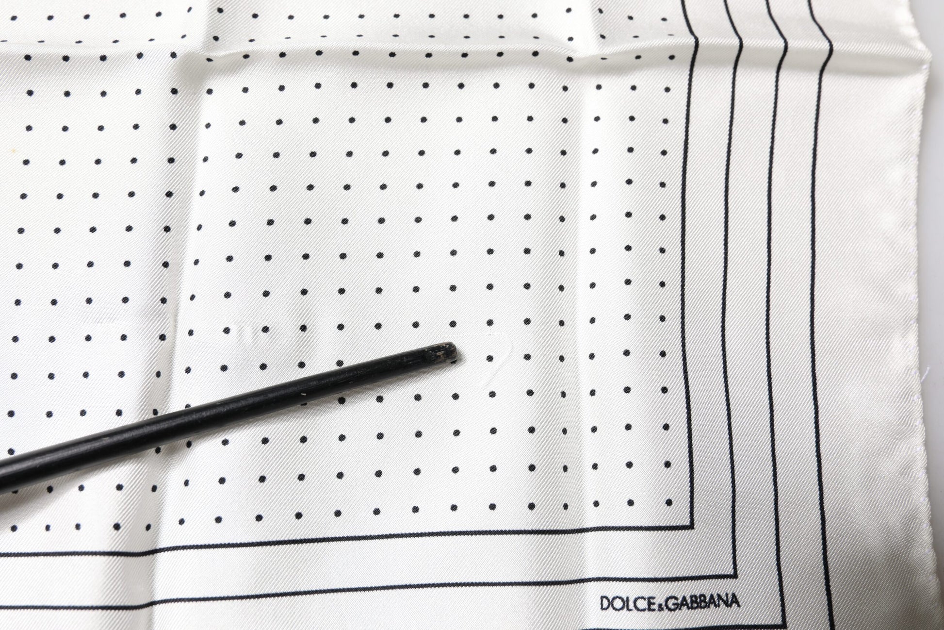 White Polka Dots Square Handkerchief Scarf