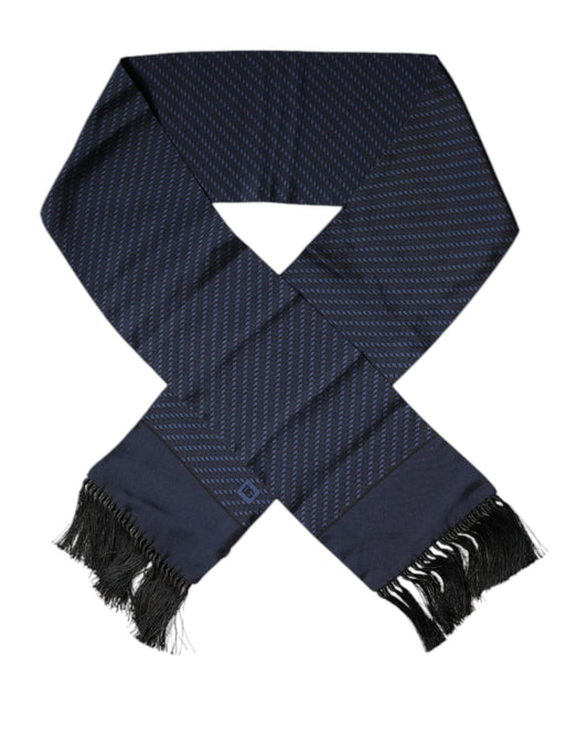 Dark Blue Fantasy Fringes Neck Wrap Scarf