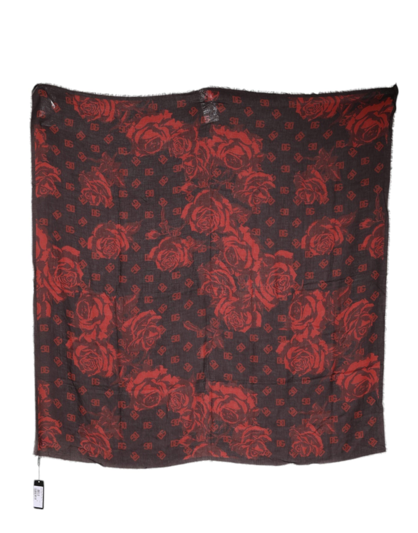 Black Red Floral Modal Wrap Shawl Scarf