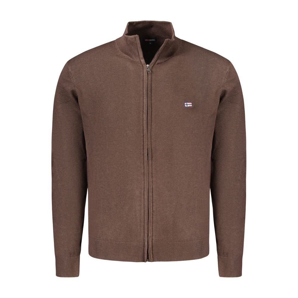 Brown Polyamide Men Cardigan