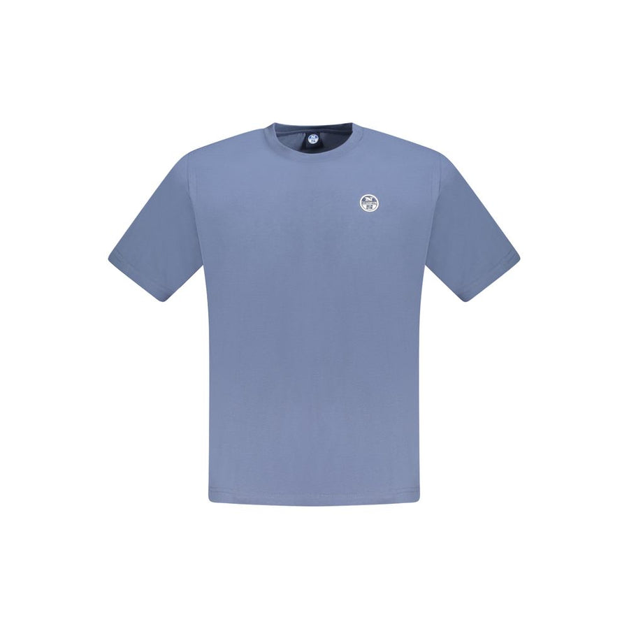 Blue Cotton Men T-Shirt