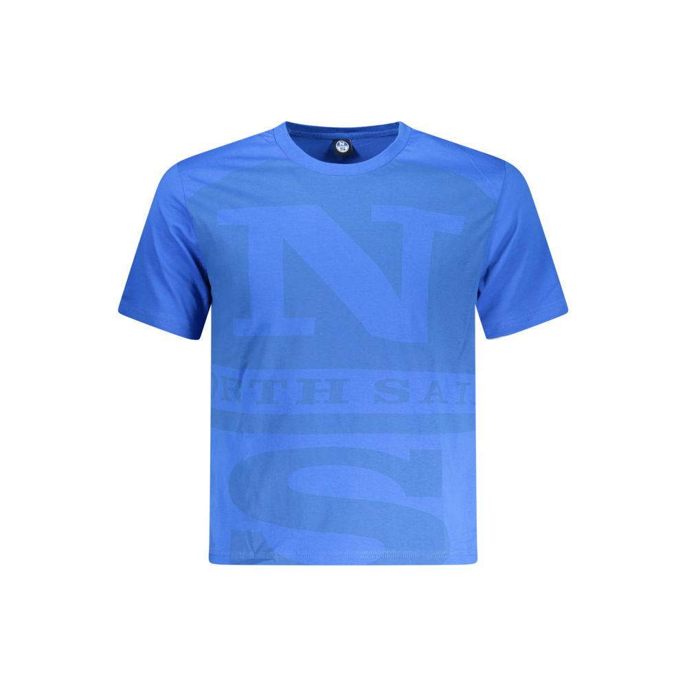 Blue Cotton Men T-Shirt