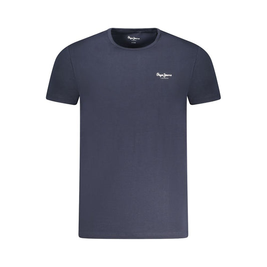 Blue Cotton Men T-Shirt