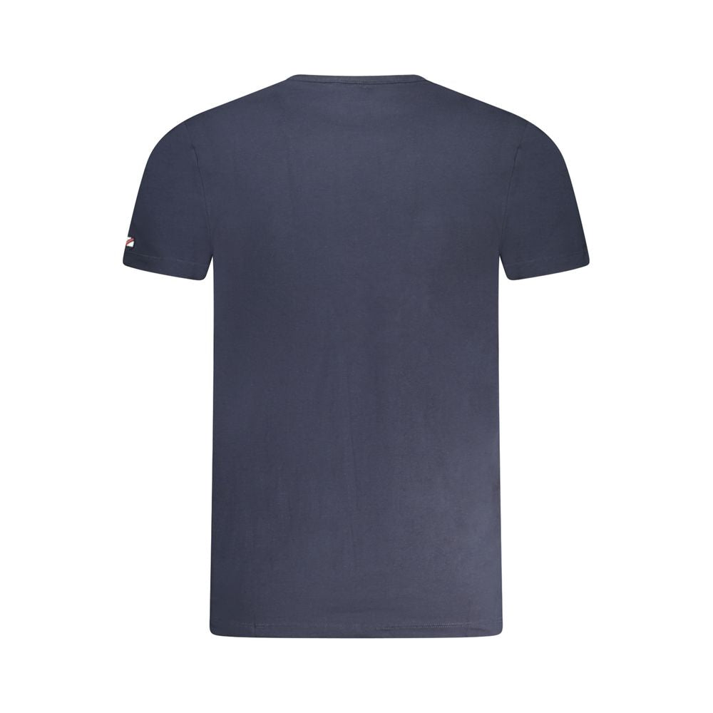 Blue Cotton Men T-Shirt