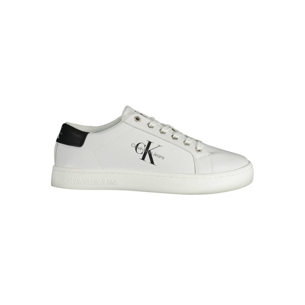 Sleek White Lace-Up Sneakers with Logo Detail