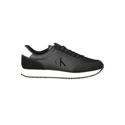 Black Polyester Men Sneaker