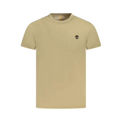 Beige Cotton Men T-Shirt