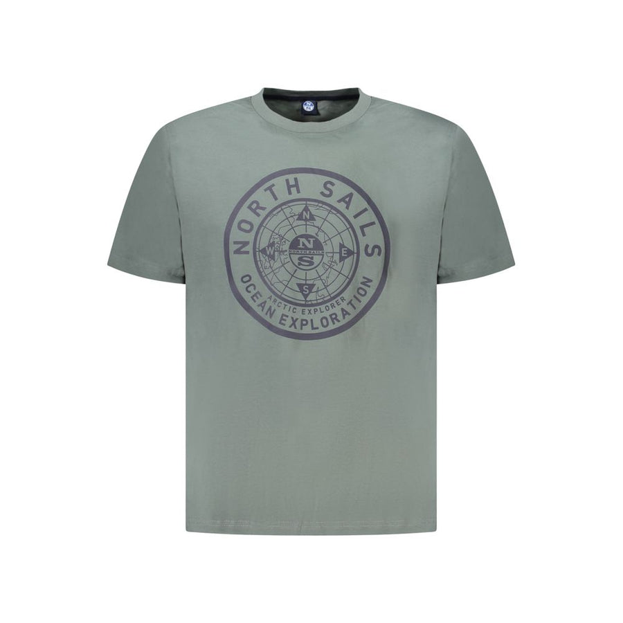 Green Cotton Men T-Shirt