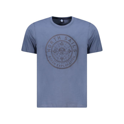 Blue Cotton Men T-Shirt