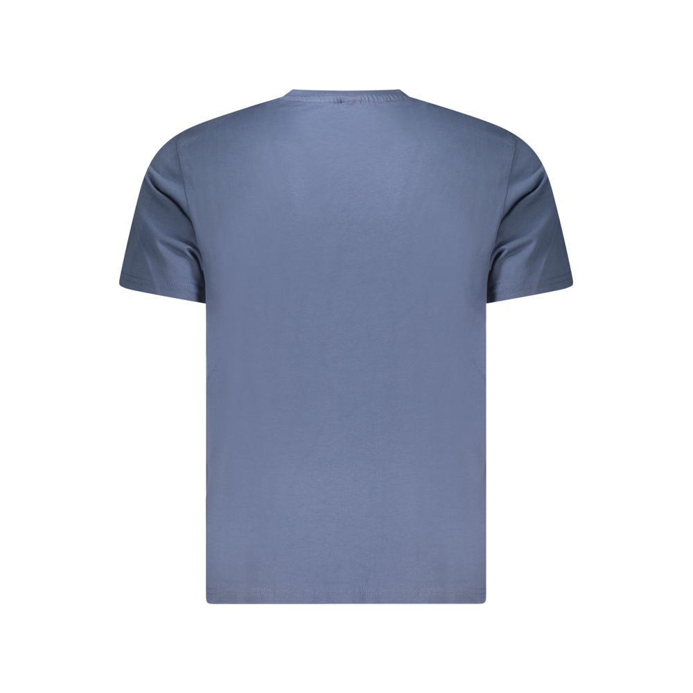 Blue Cotton Men T-Shirt