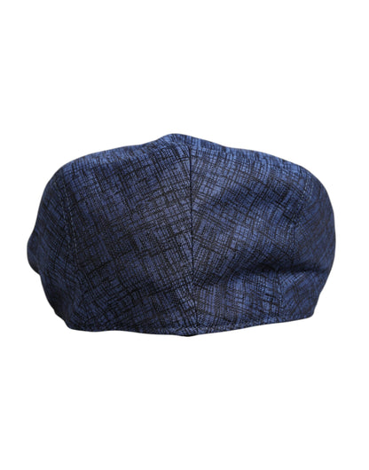 Blue Cotton Stretch Newsboy Hat