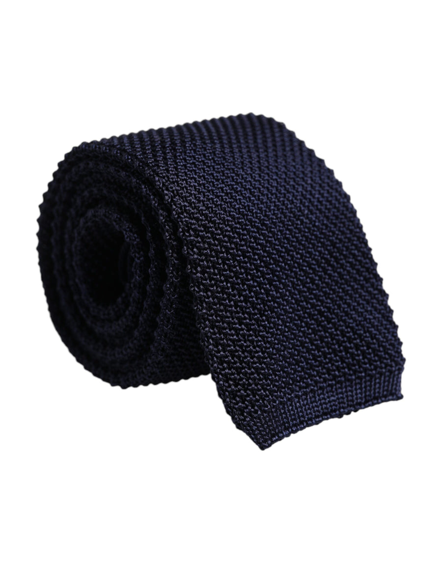 Dark Blue Silk Adjustable Necktie Tie