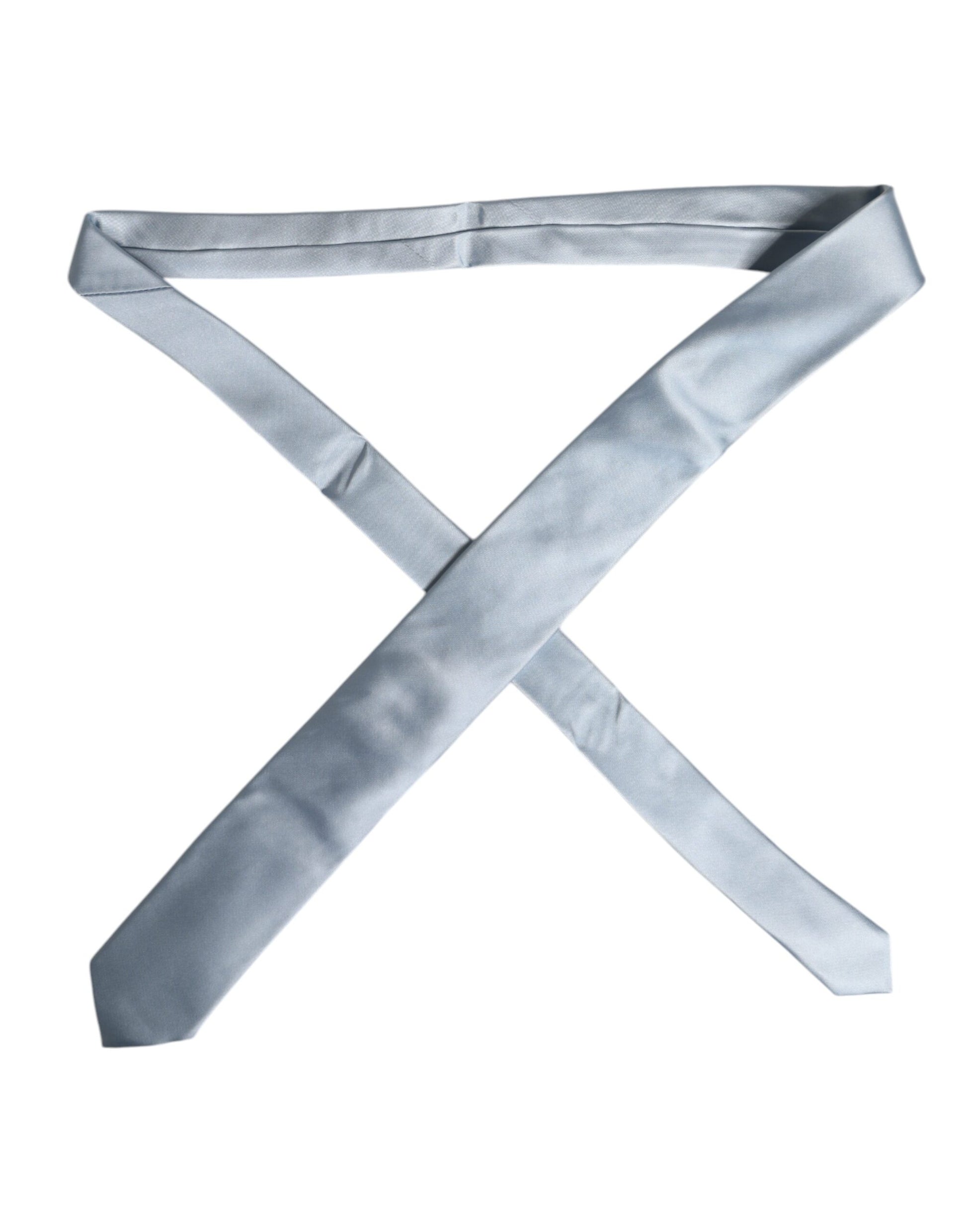 Light Blue Solid Silk Adjustable Necktie Tie