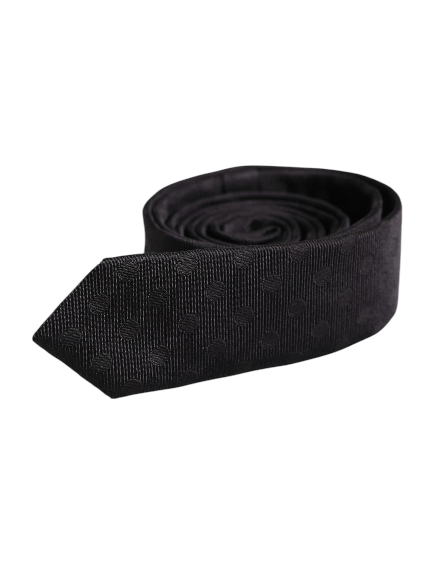 Black Circles Silk Adjustable Necktie Tie