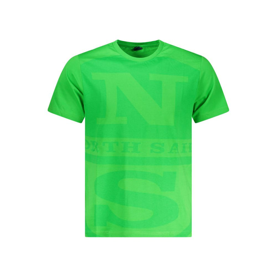 Green Cotton Men T-Shirt