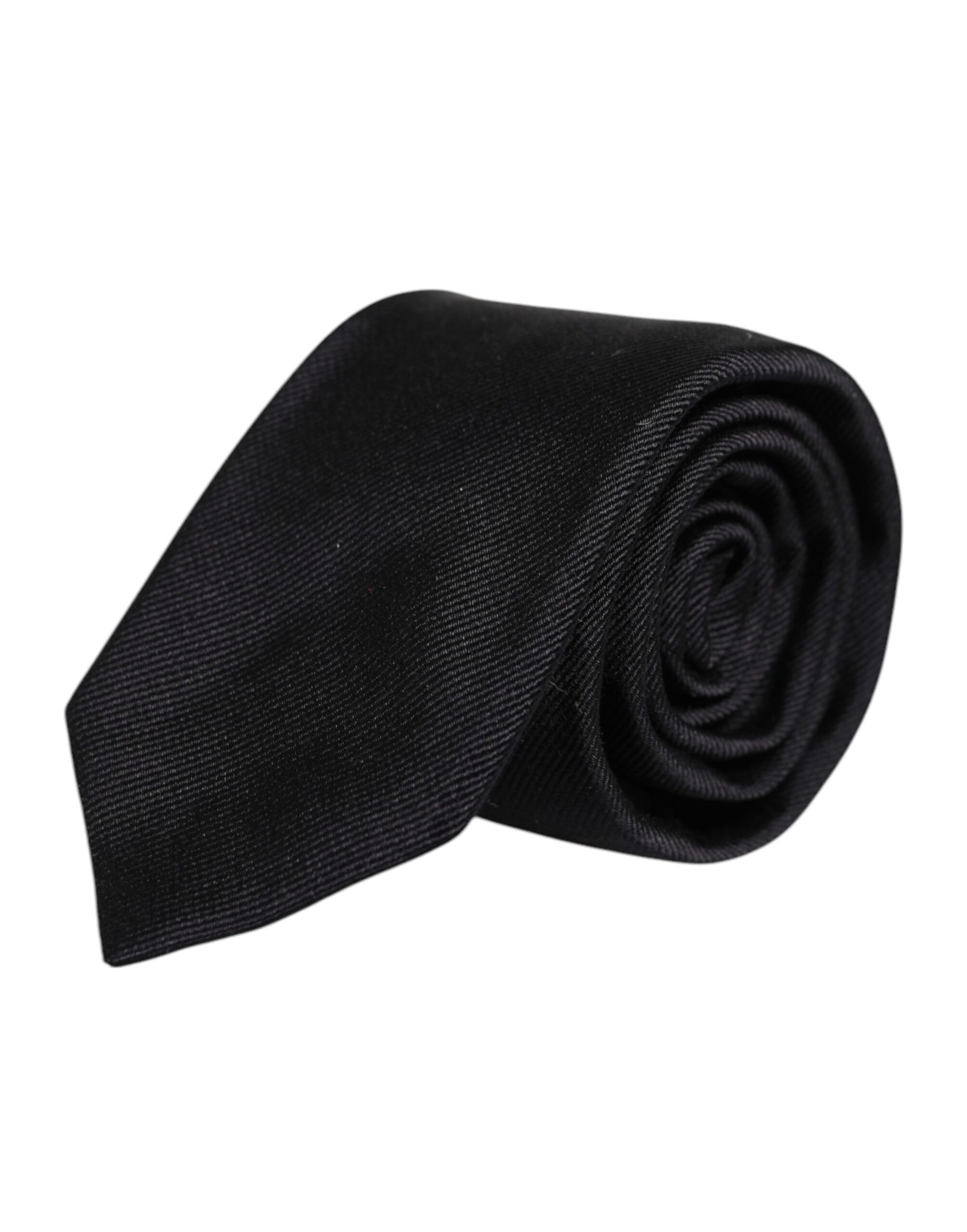 Black Solid Silk Adjustable Necktie Tie