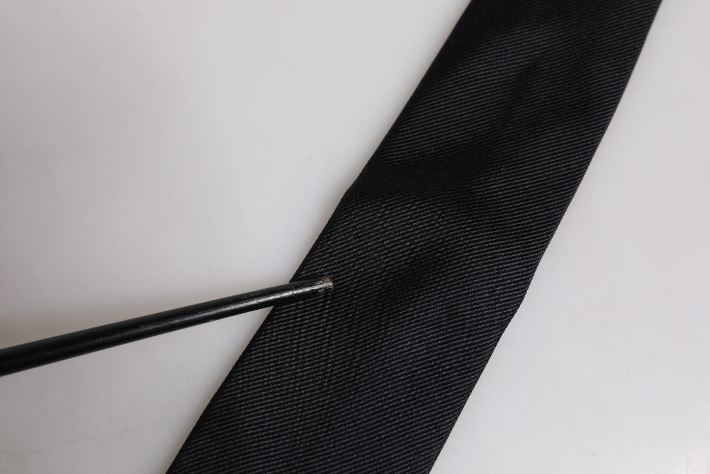 Black Solid Silk Adjustable Necktie Tie