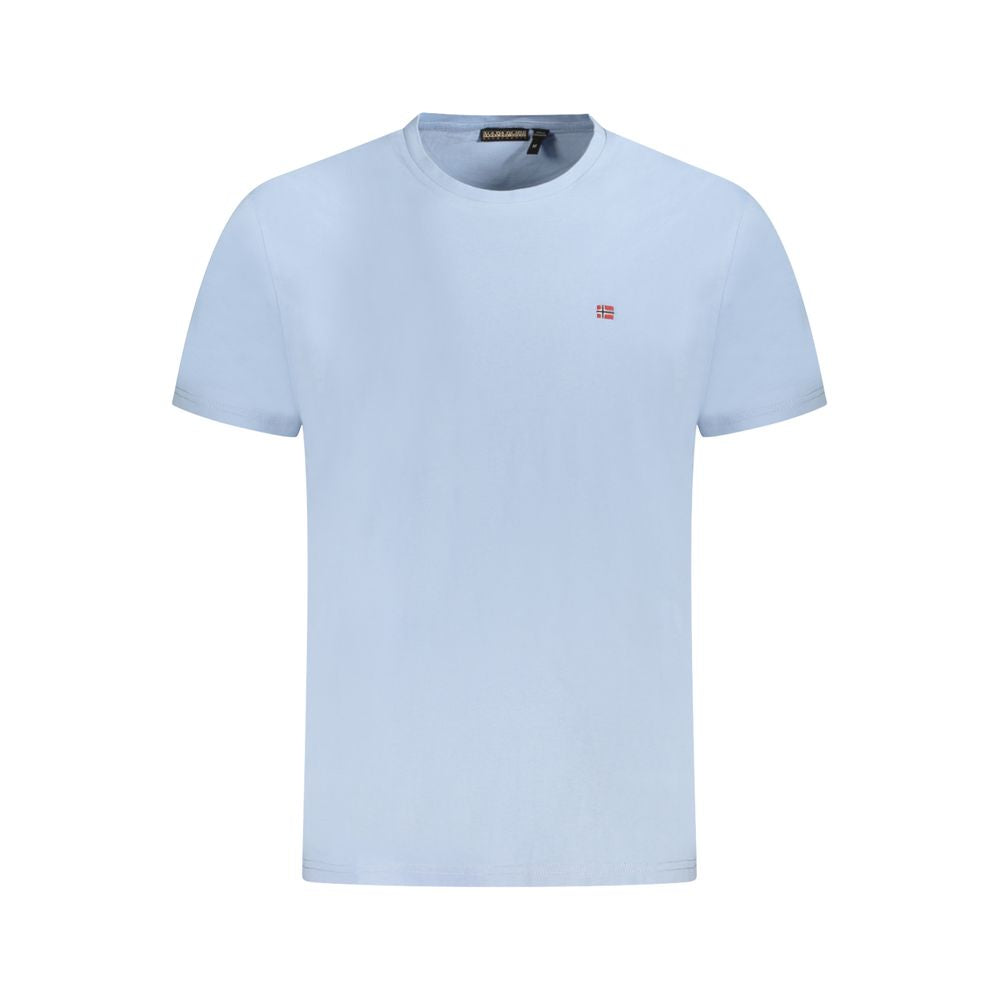 Light Blue Cotton Men T-Shirt