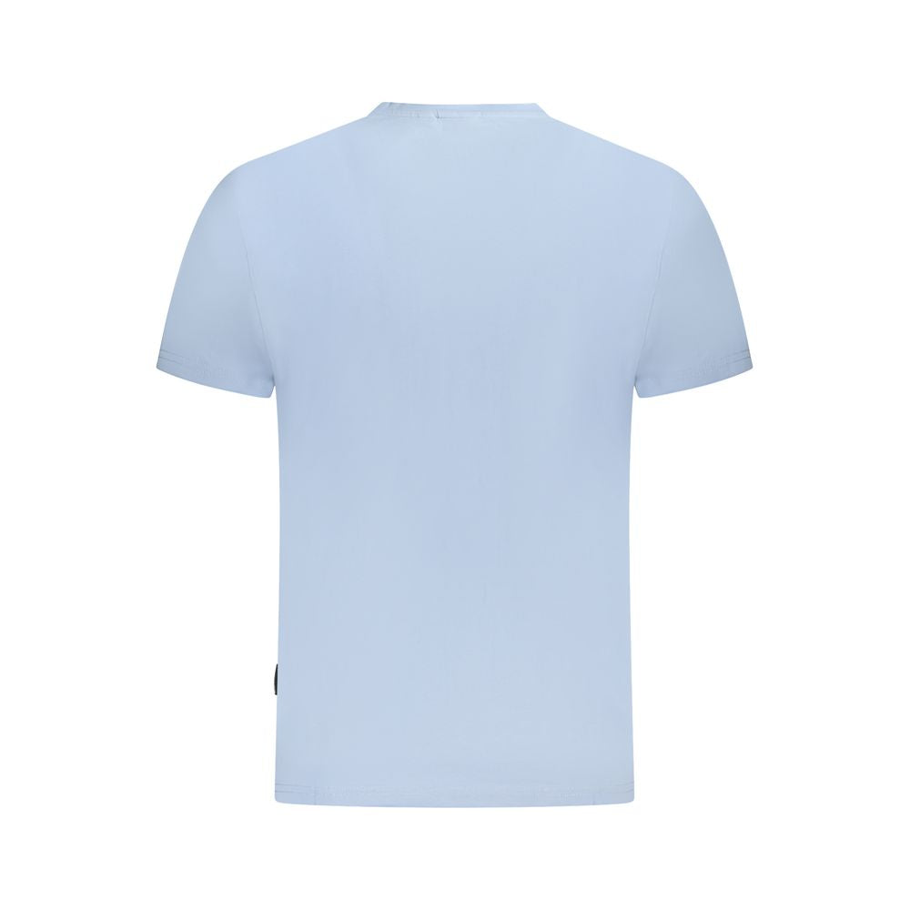 Light Blue Cotton Men T-Shirt