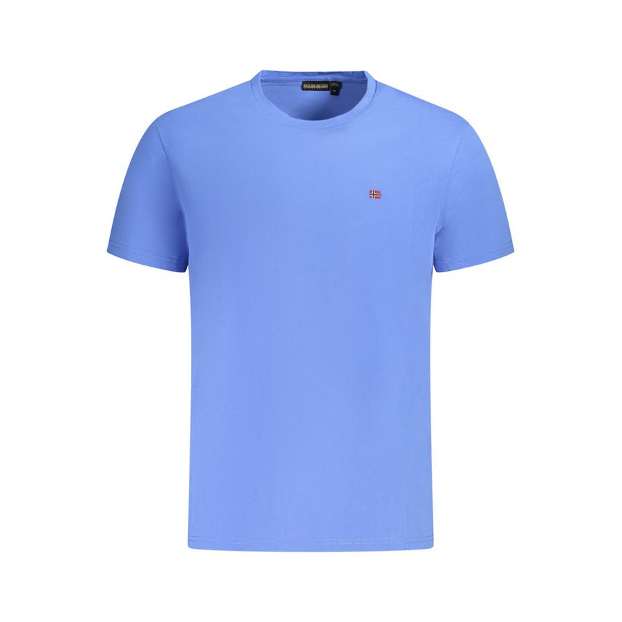 Blue Cotton Men T-Shirt