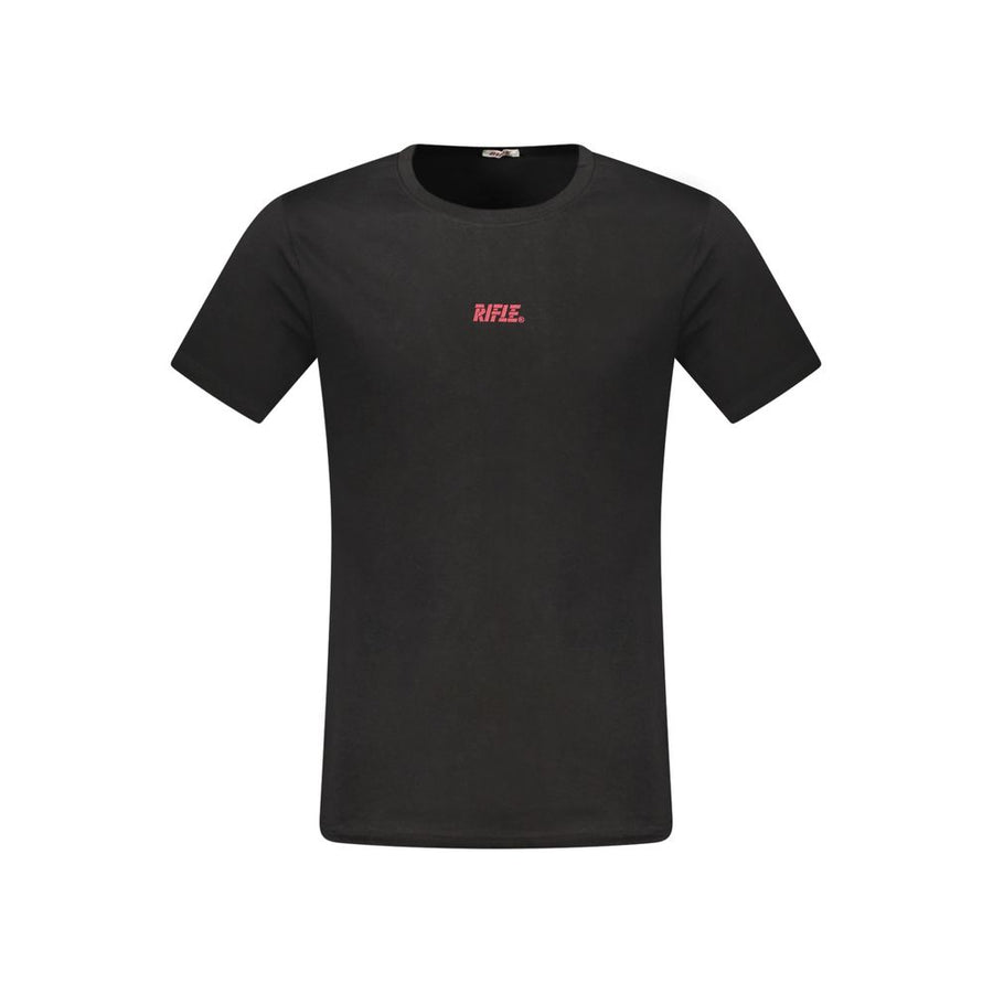 Black Cotton Men T-Shirt