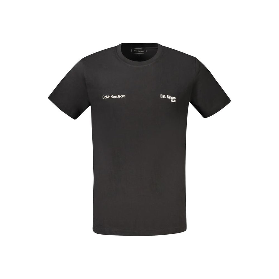 Black Cotton Men T-Shirt