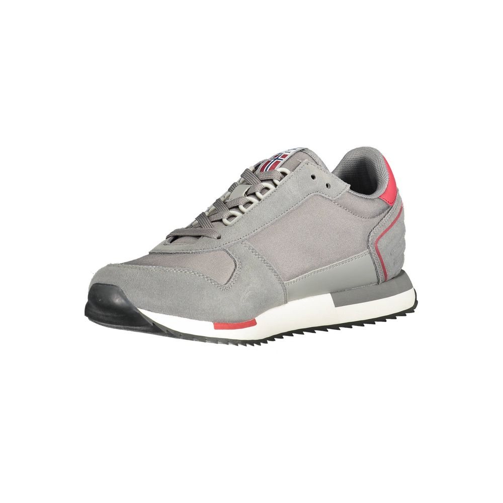 Gray Leather Men Sneaker