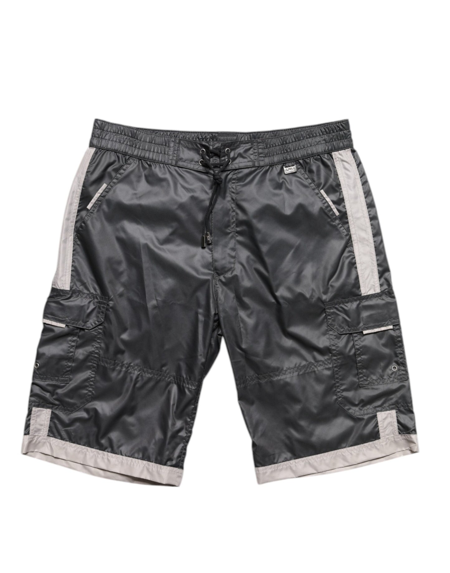 Gray Polyester Beachwear Swim Shorts Swimwear