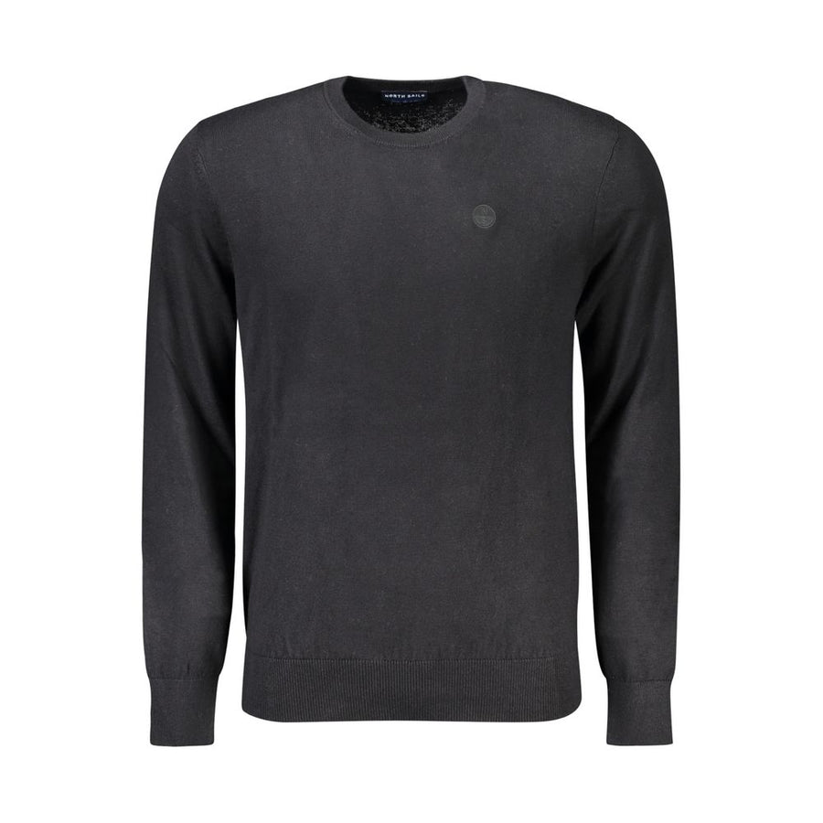 Black Cotton Men Sweater